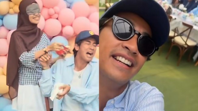 Abidzar di Acara Gender Reveal Sang Kakak, Adiba (instagram/@adib.azation)